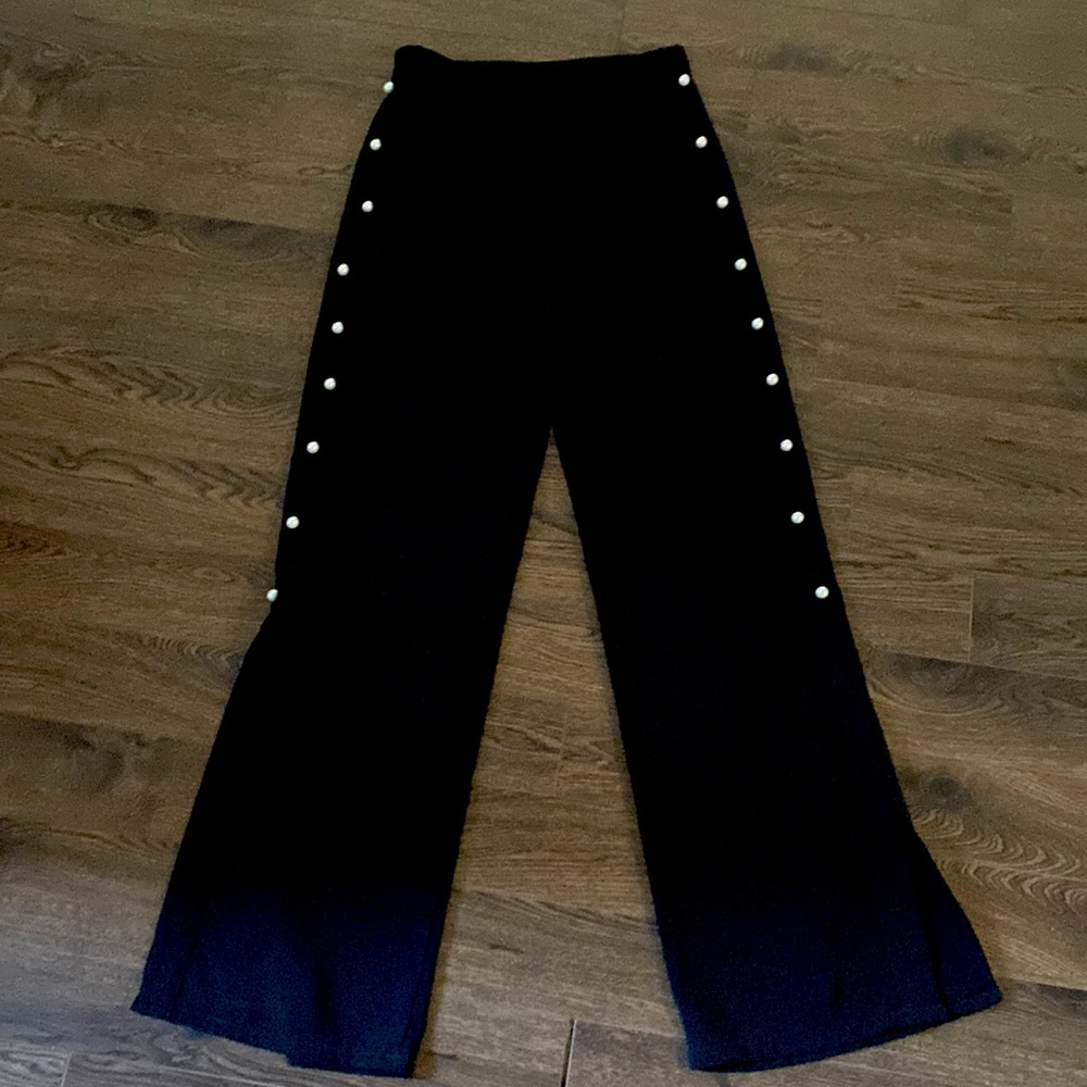 Black Pants w Pearl Detail